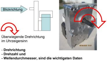 UNIVERSAL Getriebemotor 1,5 rpm Torque125