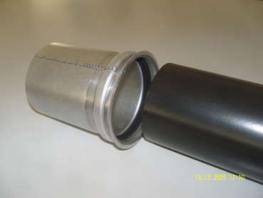 Preview: Ø 100 mm, Pellet-Wandfutter doppelt mit Viton-Dichtung