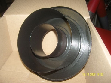 Preview: Ø 80 mm, Schornsteinanschluß, Erweiterung mit Rosette Ø 210 mm