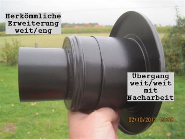 Preview: Ø 80 mm, Schornsteinanschluß, Erweiterung mit Rosette Ø 210 mm