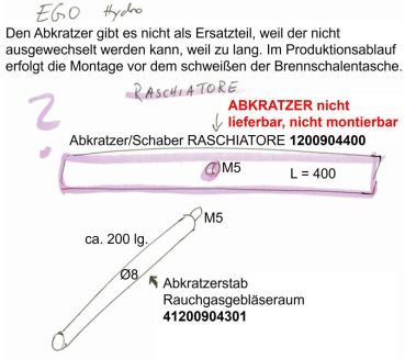 Preview: 41200904301 Abkratzerstab Rauchgasgebläseraum für EGO-/STAR-Hydro