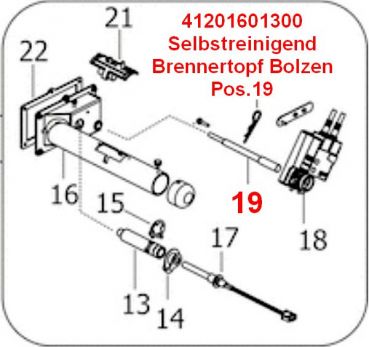 Preview: Bolzen 41201601300 für Selbstreinigender Brennertopf aus Gusseisen 41301601100V