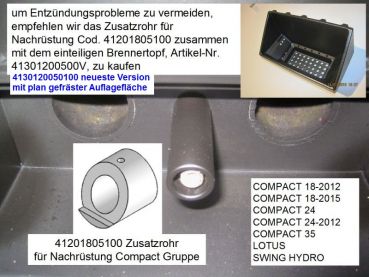 41201805100 Zusatzrohr nachrüsten für Behebung Fehler A01 - Compact Gruppe