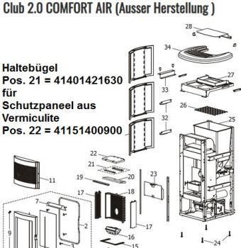 Preview: Haltebügel 41401421630 (2 Stck) für Schutzpaneel aus Vermiculite