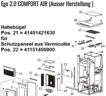 Preview: Haltebügel 41401421630 (2 Stck) für Schutzpaneel aus Vermiculite