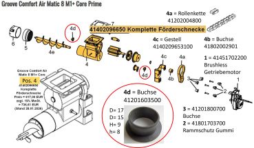 Preview: 41801703700 Rammschutz Gummi für Brushless Getriebemotor 41451702200