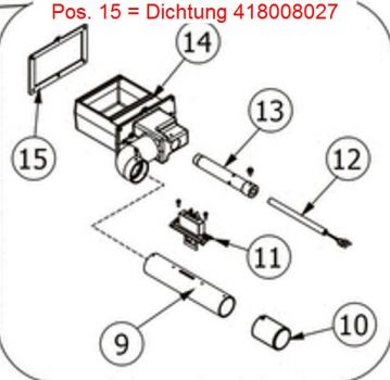 Preview: Dichtung 418008027 zwischen Brenntopfkasten aus Gusseisen und Korpus, ca. 172x107(100)x4mm