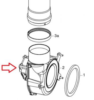 Preview: 41802016700 Dichtung Rauchabsauggebläse nur für MCZ Alea und RED Melissa