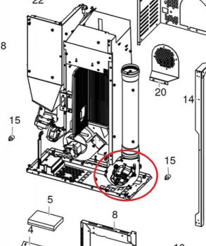 Preview: 41802016700 Dichtung Rauchabsauggebläse nur für MCZ Alea und RED Melissa