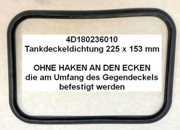 4D180236010 Tankdeckeldichtung 225x153mm, OHNE HAKEN AN DEN ECKEN