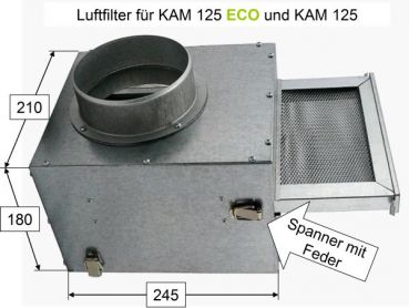 Preview: Luftfilter für Kaminlüfter 125