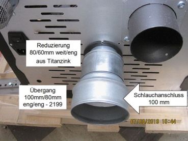Preview: MCZ Rohradapter Ø 60/80 - 4014008 für MCZ Pelletofen Comfort Air