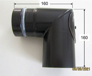 Preview: Ø 80 mm, Pellet-Spitzbogen 90° m.T.