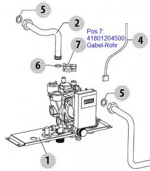 Preview: 41801204500 Gabel-Rohr Ø18 - u.a. Rücklaufrohr für RED Comp. EASY CLEAN -2015
