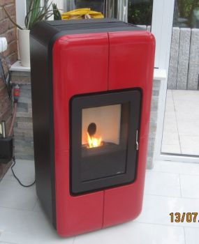 Preview: Front Keramik für MCZ-Pelletofen TOBA, 4 Keramiken auf Trägerblech, so wie von MCZ geliefert