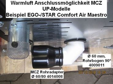 Preview: MCZ Rohradapter Ø 60/80 - 4014008 für MCZ Pelletofen Comfort Air