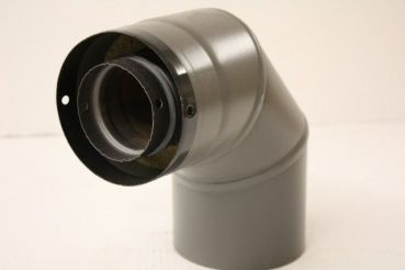 Preview: Ø 80 mm, Pellet-Bogen 90°, OHNE Reinigungsöffnung - doppelwandig isoliert