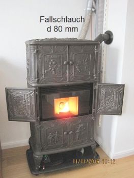 Preview: Fallschlauch Ø 80 mm für Pelletszuführung durch Schwerkraft