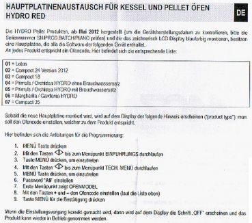 Preview: Komplette Hauptplatine MICRONOVA, Cod. 41451200500 - Beschaffung im Auftrag von Erwin Wolfinger für Pelletofen Cod. 7110020 mit Verzicht auf Widerrufsrecht