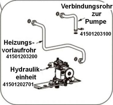 41501203200 Heizungsvorlaufrohr - mit Hochleistungs-Zirkulator