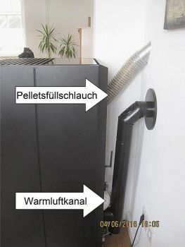 Preview: Eigener Pelletofen MCZ KLIN Comfort Air 8 kW, im offenen Wohnbereich