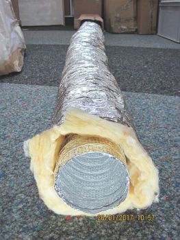 Preview: Ø 100 mm Lüftungschlauch AD-3_ALSD-3, isoliert, schallgedämmt, bis +250°C