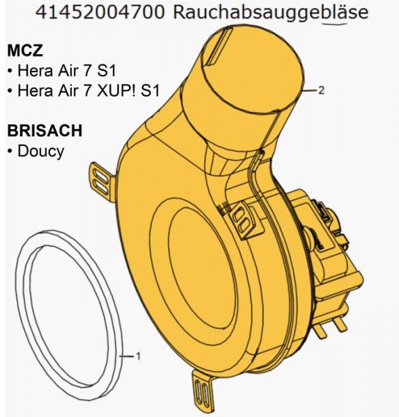 Rauchabsauggebläse 41452004700 für MCZ Hera und BRISACH Doucy