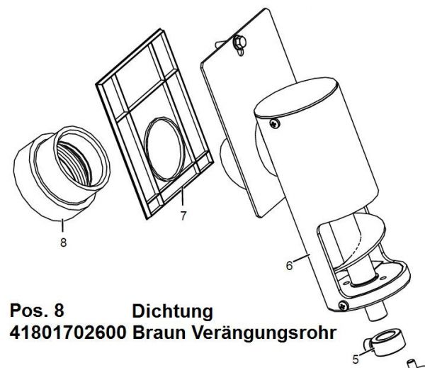 Silikondichtung  Braun 41801702600 - Rohrleitung Förderschnecke