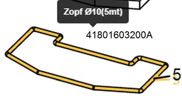 41801603200A Zopf Ø10(5mtr) Dichtung Kesseldeckel für MCZ Hydro/Hydromatic