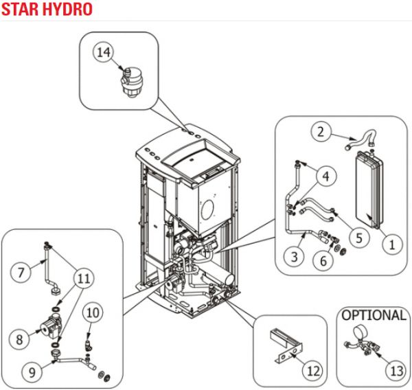 Vorlaufrohr Wasser von der Pumpe 41500900900