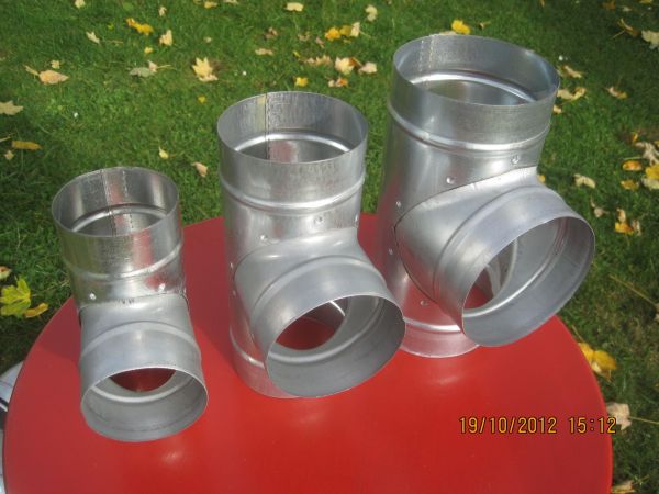 T-Stück mit drei 80 mm Anschlüssen